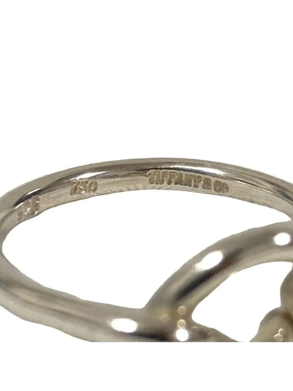 Tiffany & Co Vintage Hook &eye Love Knotring Ring 925 750 to Issue Silver Second